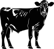 AI generated Silhouette cow black color only vector