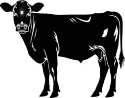 AI generated Silhouette cow black color only vector