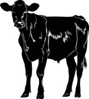 ai generado silueta vaca negro color solamente vector