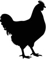 ai generado silueta pollo negro color solamente vector