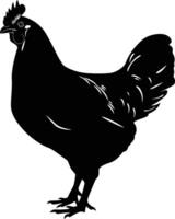 AI generated Silhouette chiken black color only vector