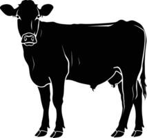 AI generated Silhouette cow black color only vector
