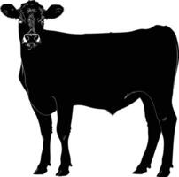 AI generated Silhouette cow black color only vector