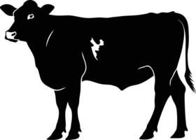 ai generado silueta vaca negro color solamente vector