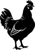 AI generated Silhouette chiken black color only vector