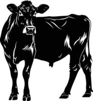 AI generated Silhouette cow black color only vector