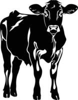 AI generated Silhouette cow black color only vector