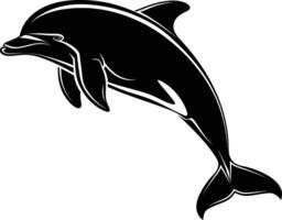 AI generated Silhouette dolphin black color only vector