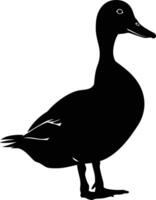 AI generated Silhouette duck black color only vector