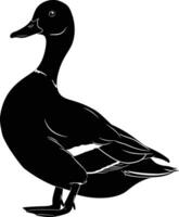 ai generado silueta Pato negro color solamente vector