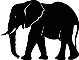 ai generado silueta elefante negro color solamente vector