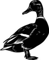 ai generado silueta Pato negro color solamente vector