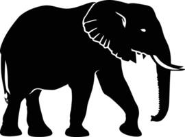 AI generated Silhouette elephant black color only vector