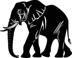 AI generated Silhouette elephant black color only vector