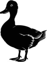 AI generated Silhouette duck black color only vector