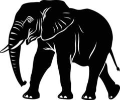 AI generated Silhouette elephant black color only vector