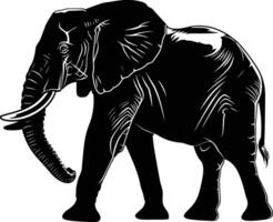 AI generated Silhouette elephant black color only vector