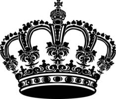 AI generated Silhouette king crown black color only vector