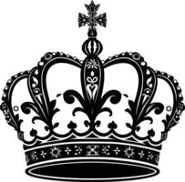 AI generated Silhouette king crown black color only vector