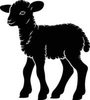 AI generated Silhouette lamb black color only vector