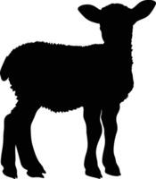 AI generated Silhouette lamb black color only vector