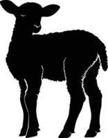 AI generated Silhouette lamb black color only vector