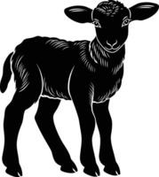 AI generated Silhouette lamb black color only vector