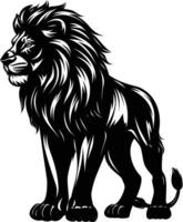 AI generated Silhouette lion black color only vector