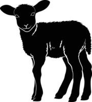 AI generated Silhouette lamb black color only vector