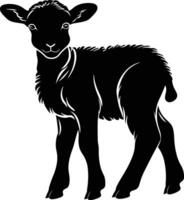 AI generated Silhouette lamb black color only vector