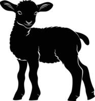 AI generated Silhouette lamb black color only vector