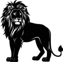 AI generated Silhouette lion black color only vector