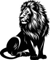 AI generated Silhouette lion black color only vector