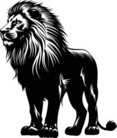 AI generated Silhouette lion black color only vector