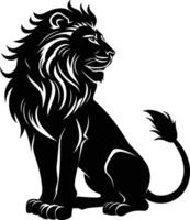 AI generated Silhouette lion black color only vector