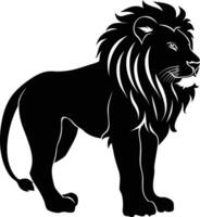 AI generated Silhouette lion black color only vector