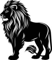 AI generated Silhouette lion black color only vector