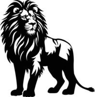 AI generated Silhouette lion black color only vector