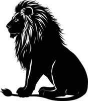 AI generated Silhouette lion black color only vector