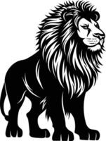 AI generated Silhouette lion black color only vector
