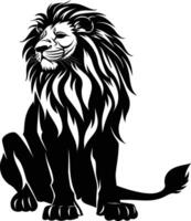 AI generated Silhouette lion black color only vector