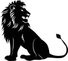 AI generated Silhouette lion black color only vector