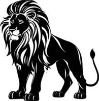 AI generated Silhouette lion black color only vector