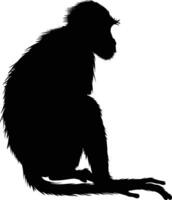 AI generated Silhouette monkey black color only vector