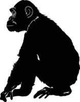 AI generated Silhouette monkey black color only vector