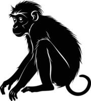 AI generated Silhouette monkey black color only vector