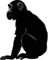 AI generated Silhouette monkey black color only vector