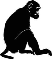 AI generated Silhouette monkey black color only vector