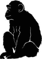 AI generated Silhouette monkey black color only vector