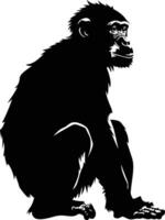 AI generated Silhouette monkey black color only vector